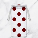 Polka Dots - Maroon Red on White Jewelry Bag