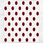 Polka Dots - Maroon Red on White Canvas 8  x 10 