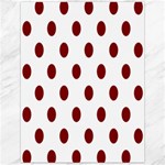 Polka Dots - Maroon Red on White Canvas 12  x 16 
