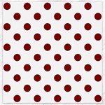 Polka Dots - Maroon Red on White Canvas 16  x 16 