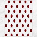 Polka Dots - Maroon Red on White Canvas 18  x 24 