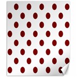 Polka Dots - Maroon Red on White Canvas 20  x 24 