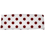Polka Dots - Maroon Red on White Body Pillow Case (Dakimakura) (One Side)