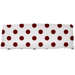 Polka Dots - Maroon Red on White Body Pillow Case Dakimakura (Two Sides)