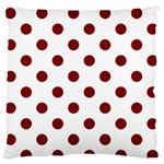 Polka Dots - Maroon Red on White Standard Flano Cushion Case (Two Sides)