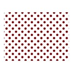 Polka Dots - Maroon Red on White Double Sided Flano Blanket (Mini)