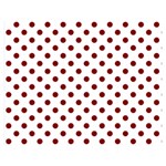 Polka Dots - Maroon Red on White Double Sided Flano Blanket (Medium)