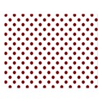 Polka Dots - Maroon Red on White Double Sided Flano Blanket (Large)