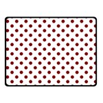 Polka Dots - Maroon Red on White Fleece Blanket (Small) (One Side)
