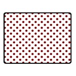 Polka Dots - Maroon Red on White Double Sided Fleece Blanket (Small) (Two Sides)