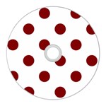 Polka Dots - Maroon Red on White CD Wall Clock