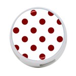Polka Dots - Maroon Red on White 4-Port USB Hub (One Side)