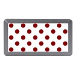 Polka Dots - Maroon Red on White Memory Card Reader (Mini)