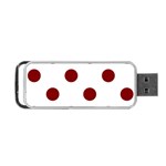 Polka Dots - Maroon Red on White Portable USB Flash (Two Sides)