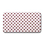 Polka Dots - Maroon Red on White Medium Bar Mat