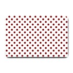 Polka Dots - Maroon Red on White Small Doormat
