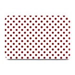 Polka Dots - Maroon Red on White Plate Mat