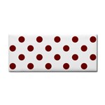 Polka Dots - Maroon Red on White Hand Towel
