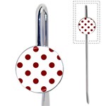Polka Dots - Maroon Red on White Book Mark