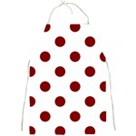 Polka Dots - Maroon Red on White Full Print Apron