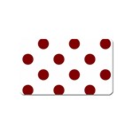 Polka Dots - Maroon Red on White Magnet (Name Card)