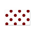 Polka Dots - Maroon Red on White Sticker (Rectangular)