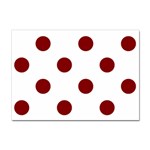 Polka Dots - Maroon Red on White Sticker A4 (10 pack)
