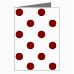 Polka Dots - Maroon Red on White Greeting Cards (Pkg of 8)