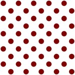 Polka Dots - Maroon Red on White ScrapBook Page 12  x 12 