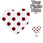 Polka Dots - Maroon Red on White Multi-purpose Cards (Heart)