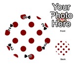 Polka Dots - Maroon Red on White Playing Cards 54 (Round)