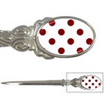 Polka Dots - Maroon Red on White Letter Opener