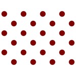 Polka Dots - Maroon Red on White Birthday Cake 3D Greeting Card (7x5)