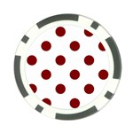 Polka Dots - Maroon Red on White Poker Chip Card Guard (10 pack)