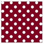 Polka Dots - White on Burgundy Red Large Satin Scarf (Square)