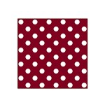 Polka Dots - White on Burgundy Red Satin Bandana Scarf