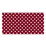 Polka Dots - White on Burgundy Red Satin Shawl
