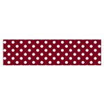 Polka Dots - White on Burgundy Red Satin Scarf (Oblong)