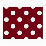 Polka Dots - White on Burgundy Red Small Glasses Cloth