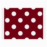 Polka Dots - White on Burgundy Red Large Glasses Cloth (2 Sides)