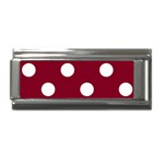 Polka Dots - White on Burgundy Red Superlink Italian Charm (9mm)