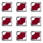 Polka Dots - White on Burgundy Red Mega Link Italian Charm (9 pack)