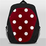 Polka Dots - White on Burgundy Red Backpack Bag