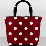 Polka Dots - White on Burgundy Red Bucket Bag