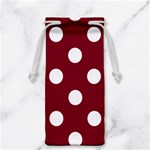 Polka Dots - White on Burgundy Red Jewelry Bag