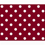 Polka Dots - White on Burgundy Red Collage 8  x 10 