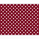 Polka Dots - White on Burgundy Red Collage 11  x 14 