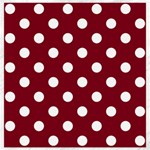 Polka Dots - White on Burgundy Red Canvas 12  x 12 