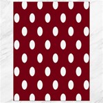 Polka Dots - White on Burgundy Red Canvas 18  x 24 