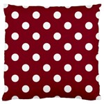 Polka Dots - White on Burgundy Red Large Cushion Case (Two Sides)